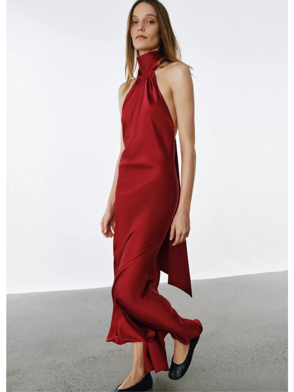 ZW COLLECTION SATIN EFFECT HALTER DRESS